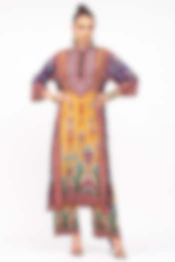 Multi-Colored Modal Satin Printed Pant by Rajdeep Ranawat at Pernia's Pop Up Shop