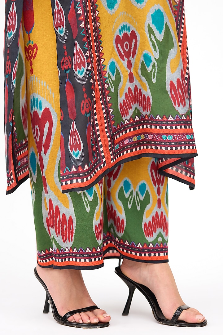 Multi-Colored Modal Satin Printed Pant by Rajdeep Ranawat at Pernia's Pop Up Shop