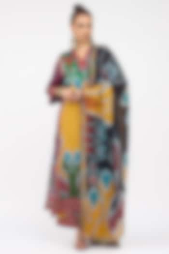 Multi-Colored Silk Chiffon Printed Dupatta by Rajdeep Ranawat at Pernia's Pop Up Shop