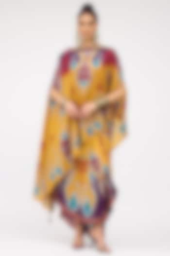 Multi-Colored Silk Printed Side Tuck-Up Skirt Set by Rajdeep Ranawat at Pernia's Pop Up Shop