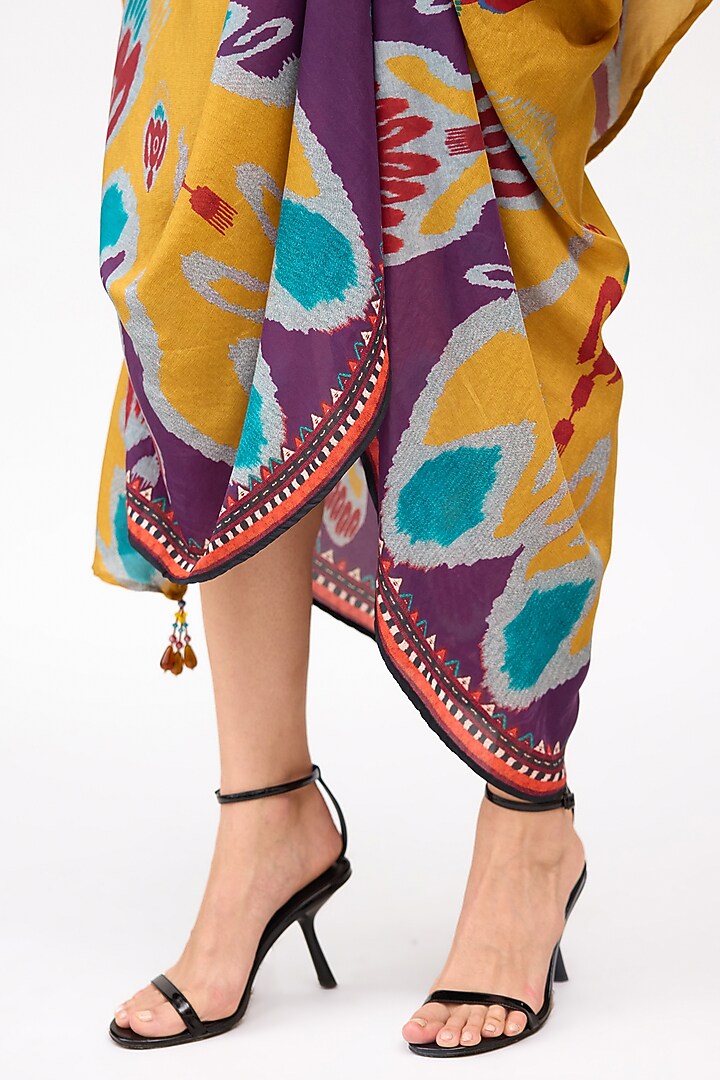 Multi-Colored Silk Printed Side Tuck-Up Skirt Set by Rajdeep Ranawat at Pernia's Pop Up Shop