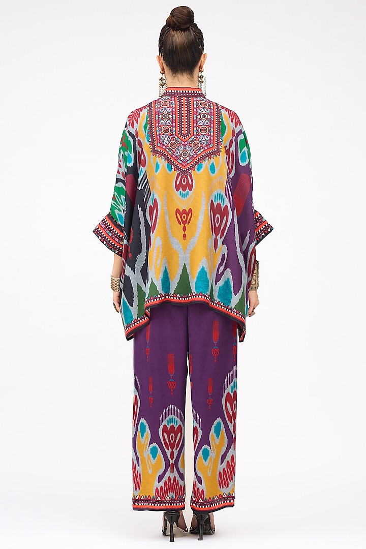 Purple Silk Band Collar Tunic by Rajdeep Ranawat at Pernia's Pop Up Shop