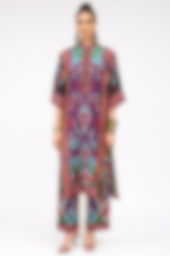 Purple Silk Front Panel Tunic by Rajdeep Ranawat at Pernia's Pop Up Shop