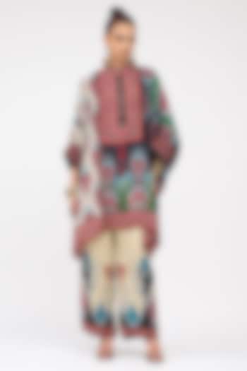 Multi-Colored Silk Band Collared Tunic by Rajdeep Ranawat at Pernia's Pop Up Shop