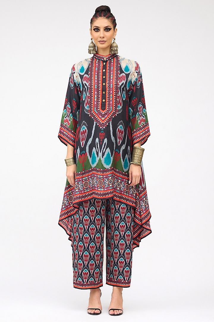 Multi-Colored Modal Satin Printed Pants by Rajdeep Ranawat at Pernia's Pop Up Shop