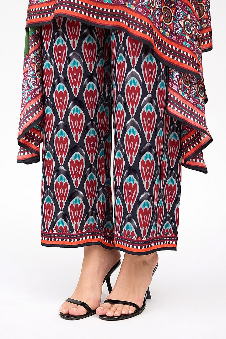 Multi-Colored Modal Satin Printed Pants by Rajdeep Ranawat at Pernia's Pop Up Shop