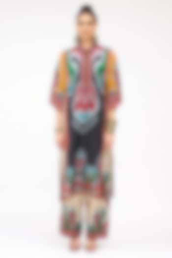 Multi-Colored Silk Front Paneled Tunic by Rajdeep Ranawat at Pernia's Pop Up Shop