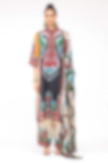 Multi-Colored Silk Chiffon Printed Dupatta by Rajdeep Ranawat at Pernia's Pop Up Shop