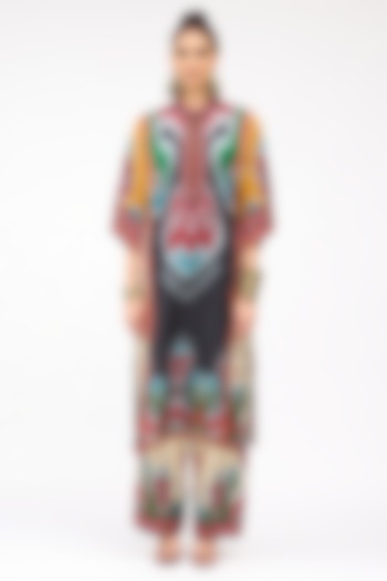 Multi-Colored Modal Satin Printed Pants by Rajdeep Ranawat at Pernia's Pop Up Shop