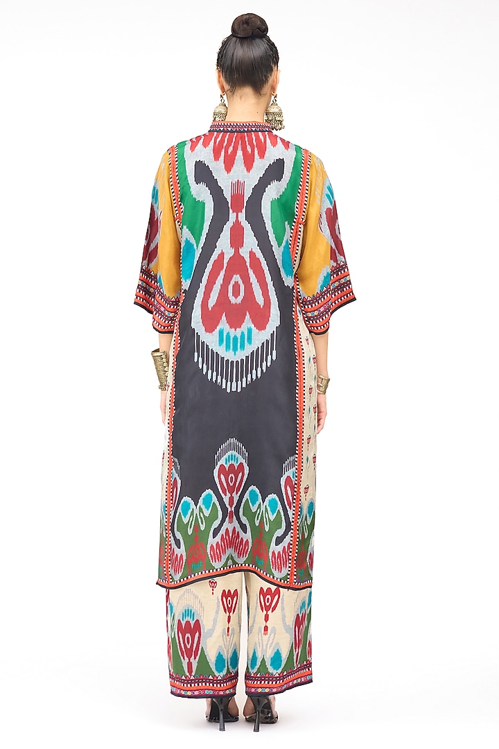 Multi-Colored Modal Satin Printed Pants by Rajdeep Ranawat at Pernia's Pop Up Shop