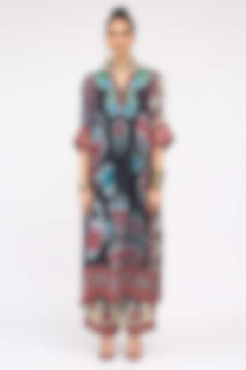 Multi-Colored Modal Satin Printed Pants by Rajdeep Ranawat at Pernia's Pop Up Shop