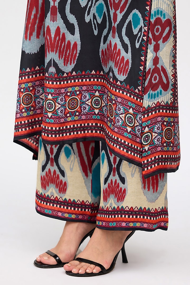 Multi-Colored Modal Satin Printed Pants by Rajdeep Ranawat at Pernia's Pop Up Shop