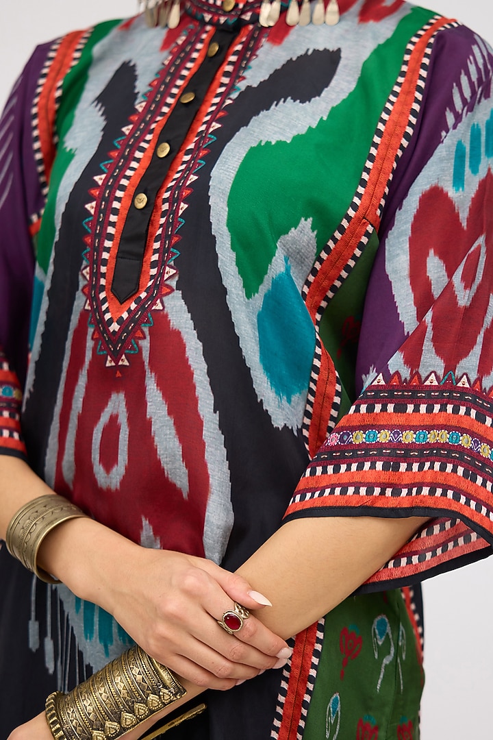 Multi-Colored Silk Front Panel Tunic by Rajdeep Ranawat at Pernia's Pop Up Shop
