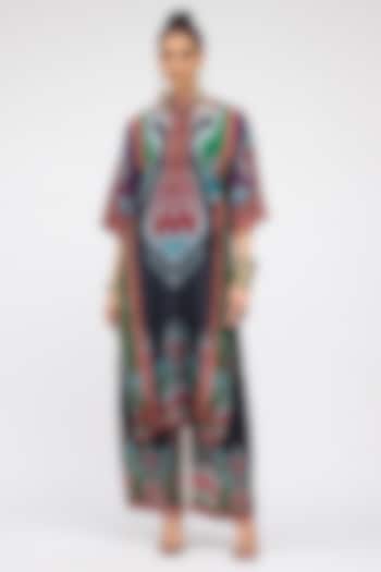 Multi-Colored Modal Satin Printed Pants by Rajdeep Ranawat at Pernia's Pop Up Shop