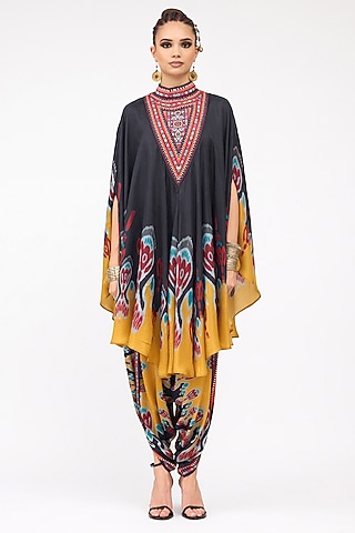 Multi-Colored Modal Satin Printed Pants by Rajdeep Ranawat