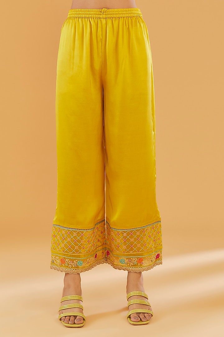 Sea Green Cotton Silk Printed & Embroidered Kurta Set by Raji Ramniq at Pernia's Pop Up Shop