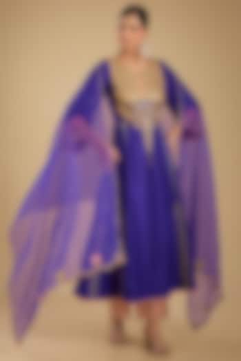 Purple Silk Kurta Set by Raji Ramniq at Pernia's Pop Up Shop