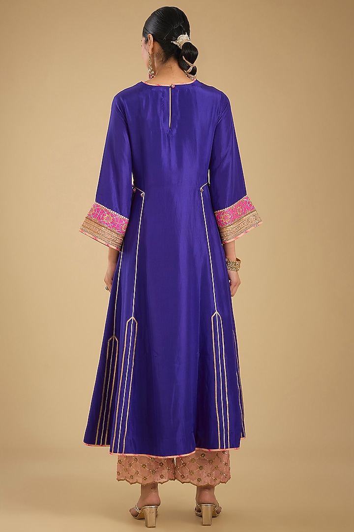 Purple Silk Kurta Set by Raji Ramniq at Pernia's Pop Up Shop