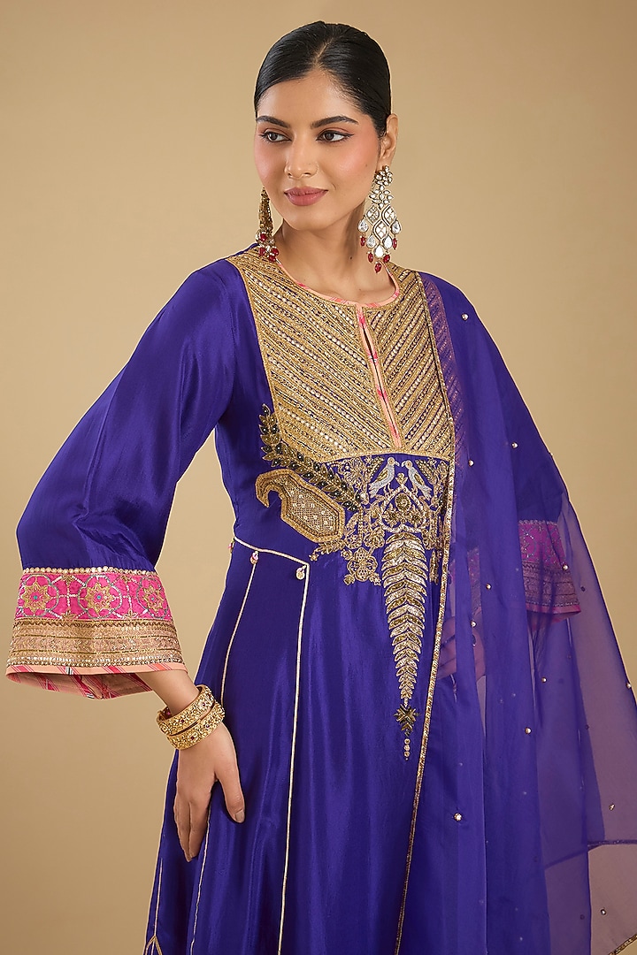 Purple Silk Kurta Set by Raji Ramniq at Pernia's Pop Up Shop