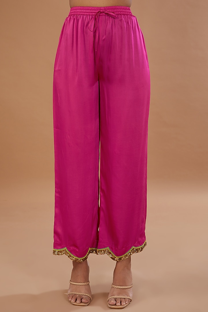 Yellow Silk Printed & Hand Embroidered Kaftaan Kurta Set by Raji ramniq at Pernia's Pop Up Shop