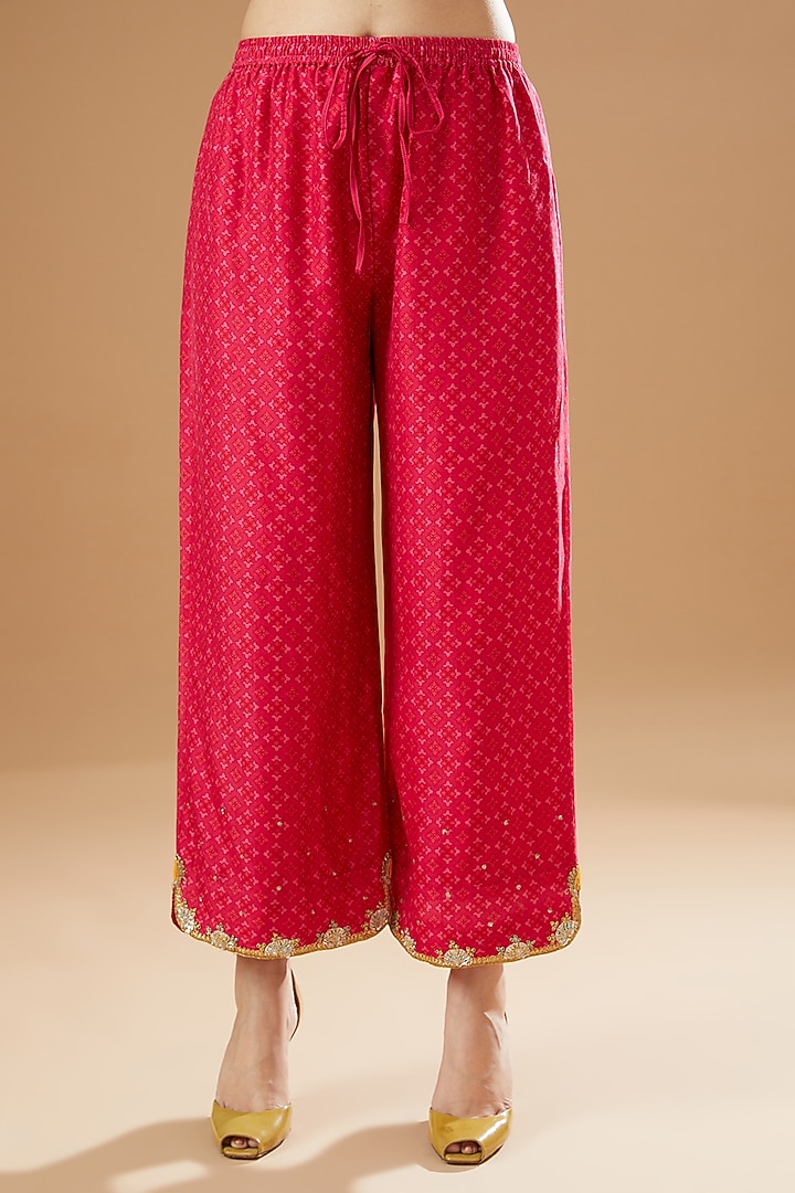 Ivory Golden Tissue Silk Embroidered Kurta Set by Raji ramniq at Pernia's Pop Up Shop