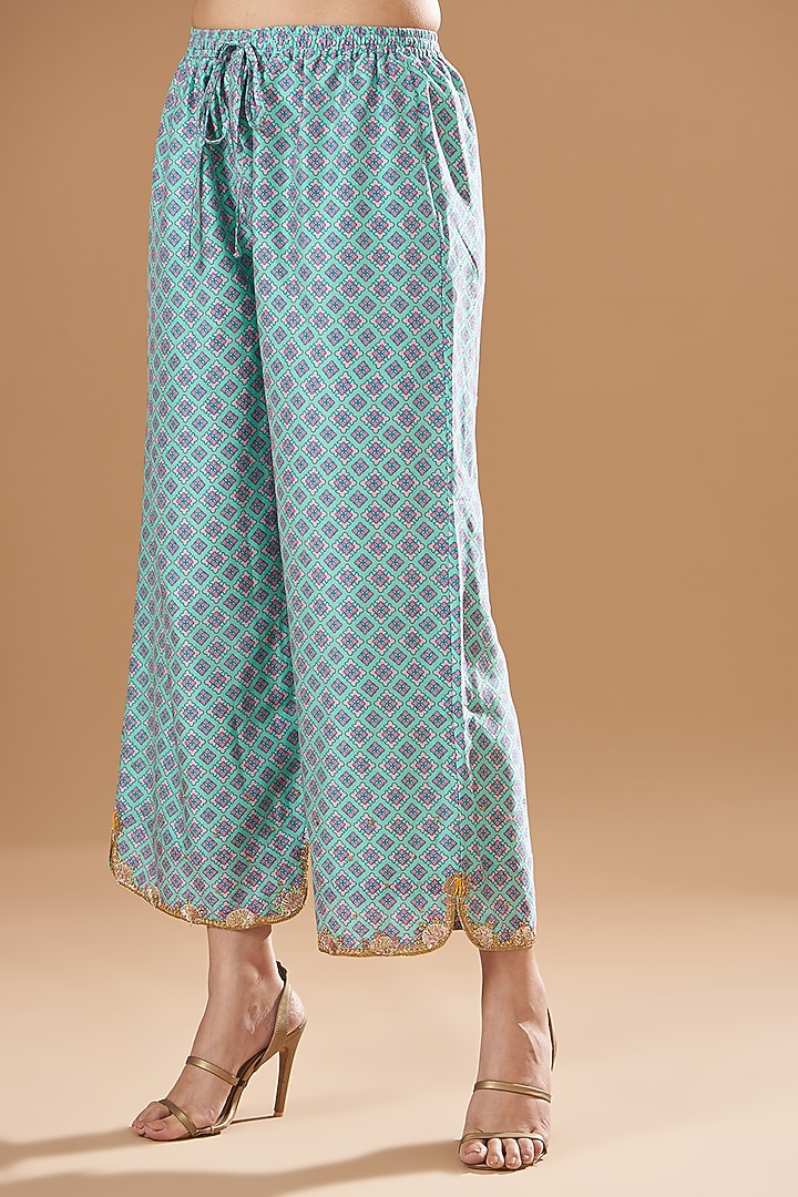 Purple Tissue Silk Embroidered Kurta Set by Raji ramniq at Pernia's Pop Up Shop