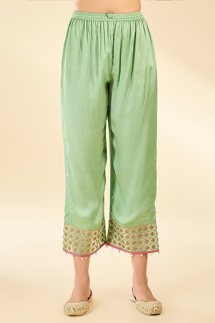 Multi-Colored Tissue & Modal Satin Floral Printed Kurta Set by Raji ramniq at Pernia's Pop Up Shop