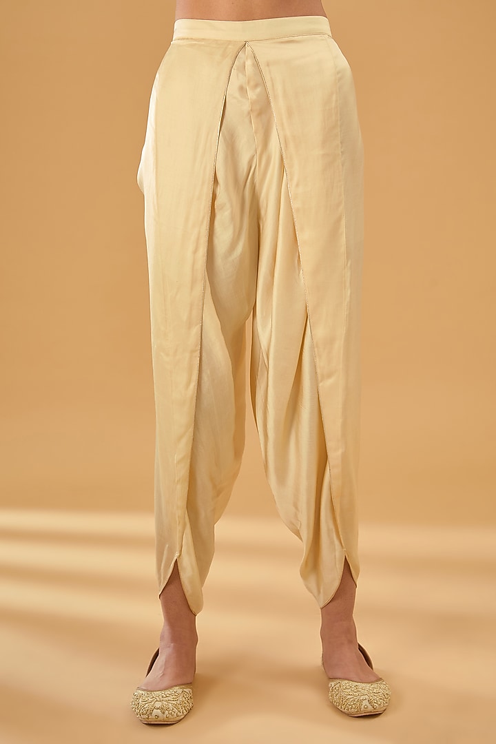 Ivory Organza & Modal Satin Hand Embroidered Kurta Set by Raji Ramniq at Pernia's Pop Up Shop