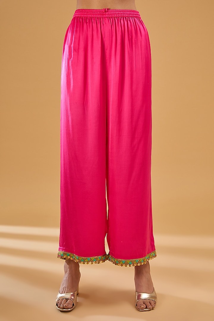 Powder Blue Silk Hand Embroidered Kurta Set by Raji Ramniq at Pernia's Pop Up Shop