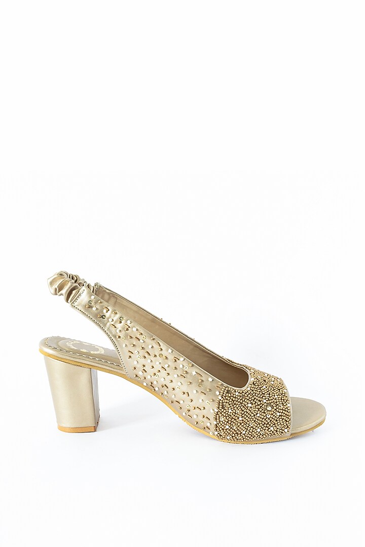 Gold Embroidered Heels by Rajasthani Stuff at Pernia's Pop Up Shop
