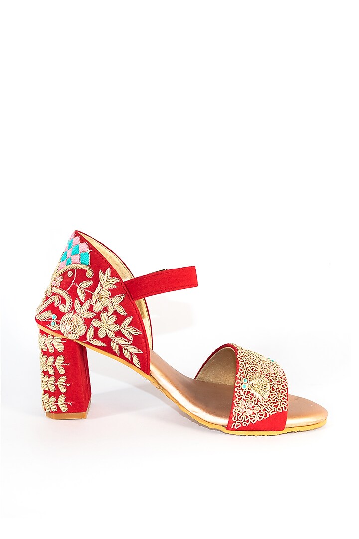 Red Velvet Heels by Rajasthani Stuff at Pernia's Pop Up Shop