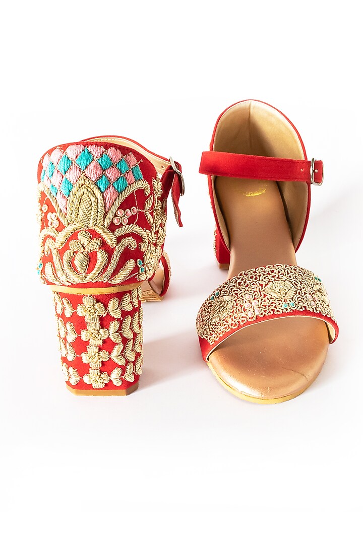 Red Velvet Heels by Rajasthani Stuff at Pernia's Pop Up Shop