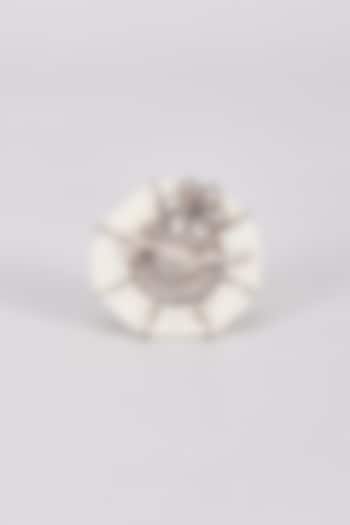 Black Rhodium Finish Pearl Ring by Rejuvenate Jewels
