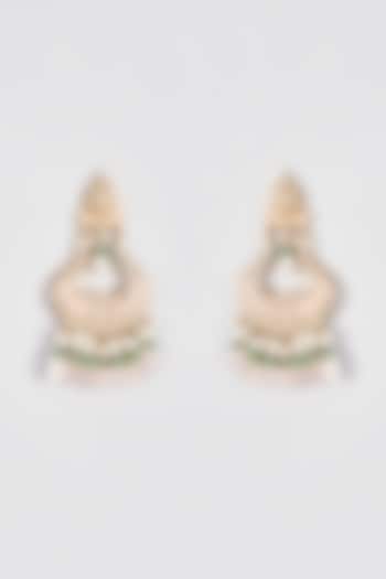 Rose Gold Finish Chandbali Earrings by Rejuvenate Jewels at Pernia's Pop Up Shop