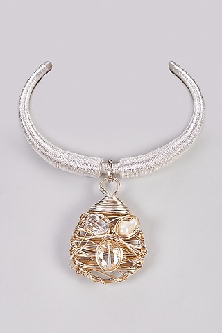 White Finish Onyx Necklace by Rejuvenate Jewels