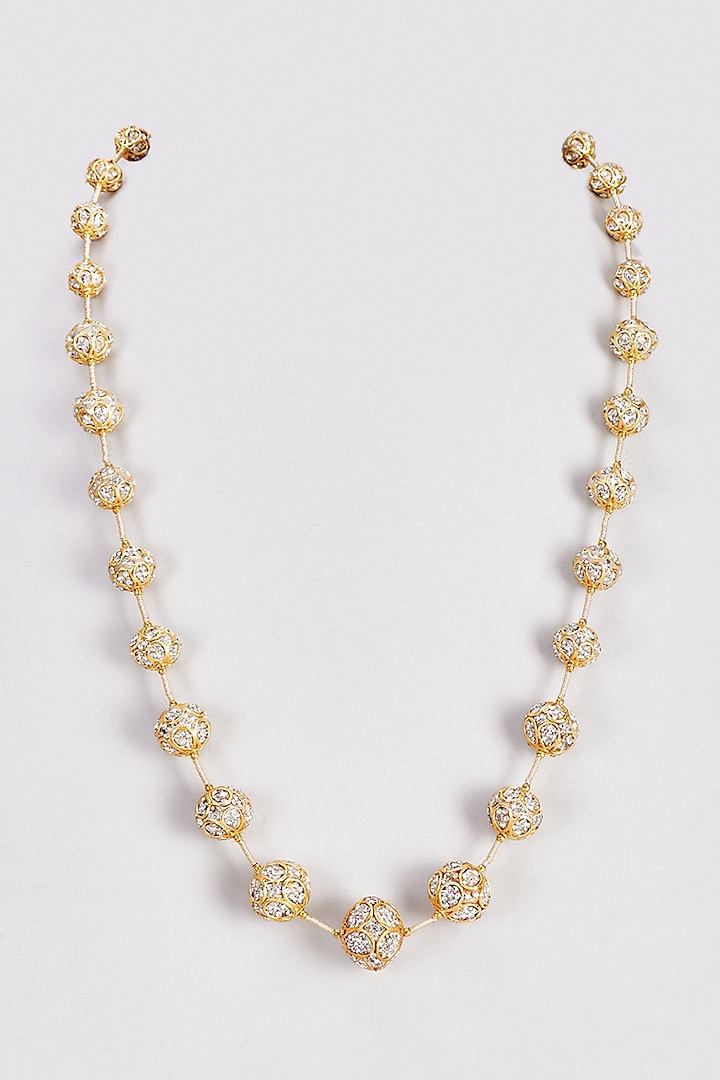 Gold Finish Beaded Mala by Rejuvenate Jewels
