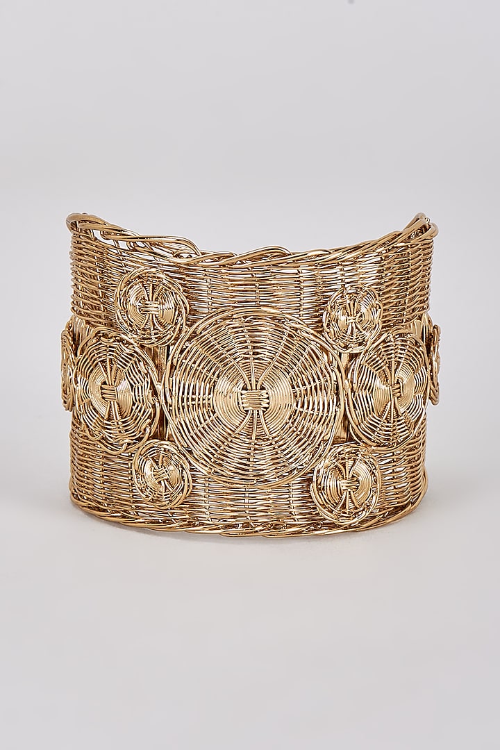 Gold Finish Geometric Bracelet by Rejuvenate Jewels