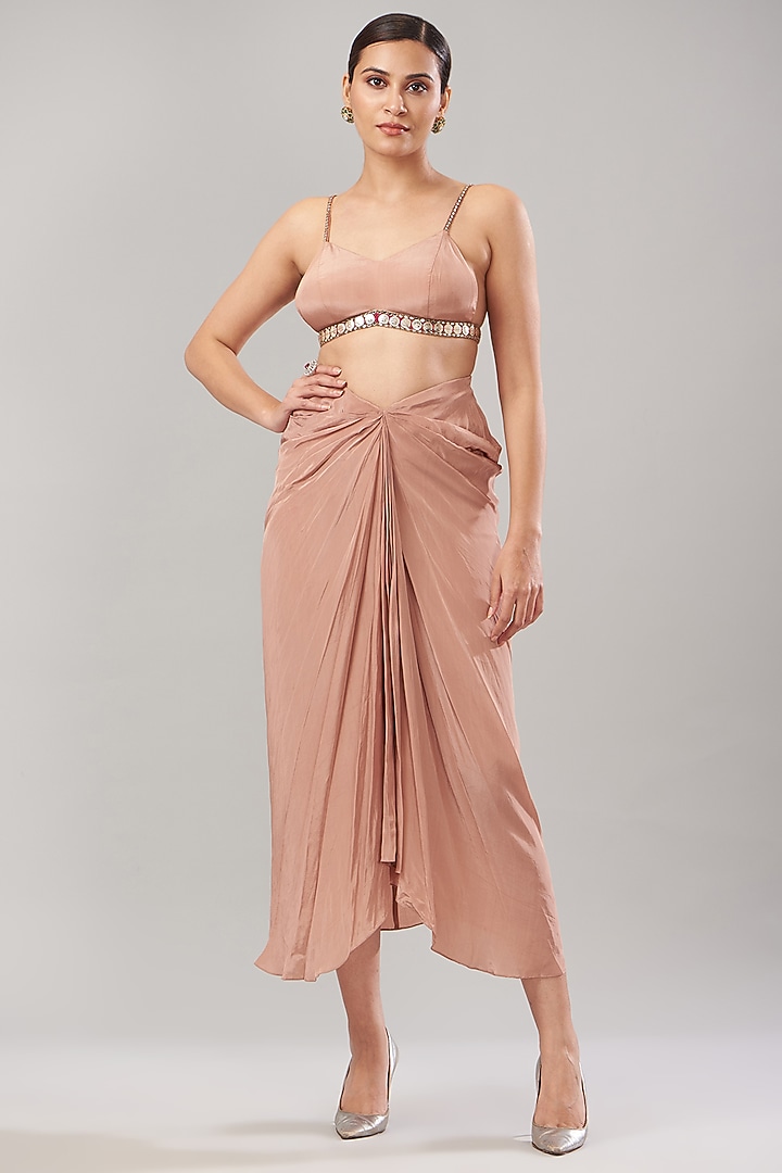 Pastel Georgette Printed & Embroidered Cape Set by Rajat tangri at Pernia's Pop Up Shop