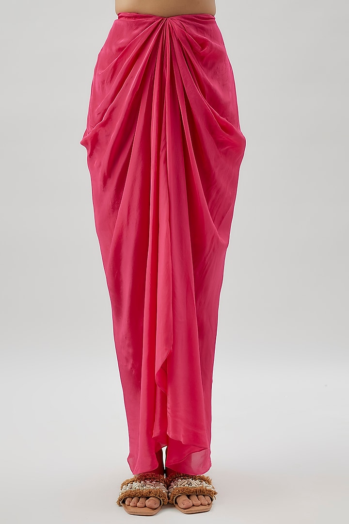 Pink Georgette Embellished Cape Set by Rajat tangri at Pernia's Pop Up Shop