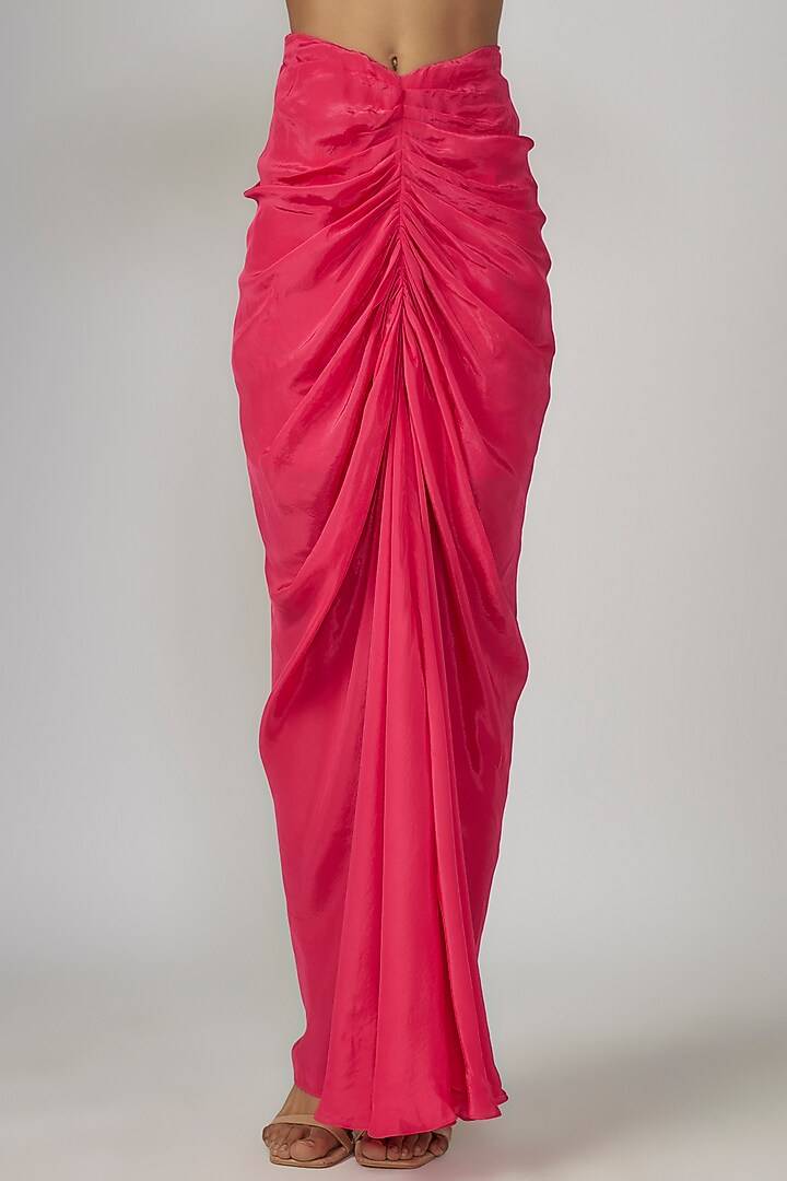 Pink Crepe & Georgette Printed Cape Set by Rajat tangri  at Pernia's Pop Up Shop
