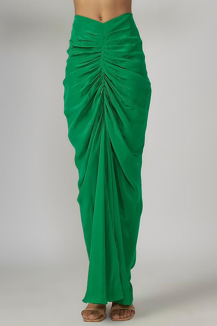 Green Georgette Printed & Embellished Cape Set by Rajat tangri at Pernia's Pop Up Shop