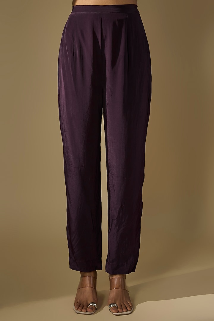 Brown Crepe Embroidered Kaftan Kurta Set by Rajat tangri at Pernia's Pop Up Shop