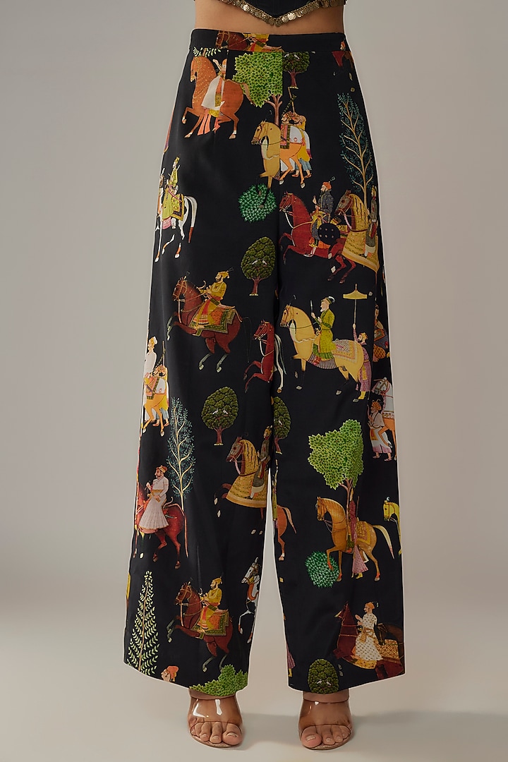 Black Crepe Pant Set by Rajat tangri at Pernia's Pop Up Shop
