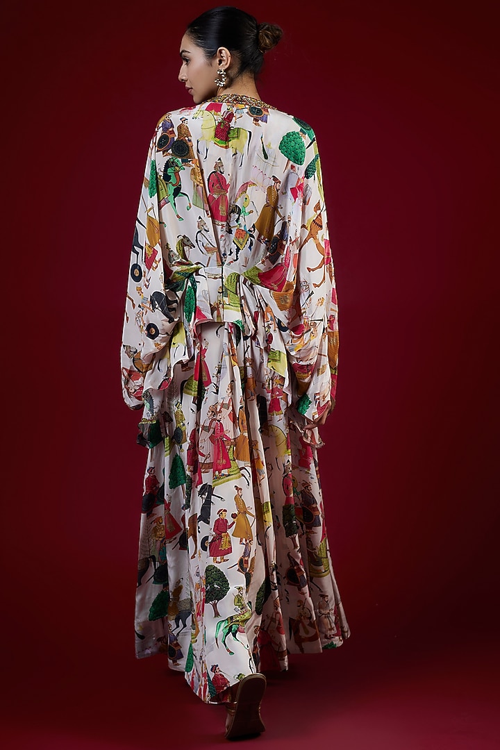 Ivory Crepe Hand Embroidered Co-Ord Set by Rajat tangri at Pernia's Pop Up Shop