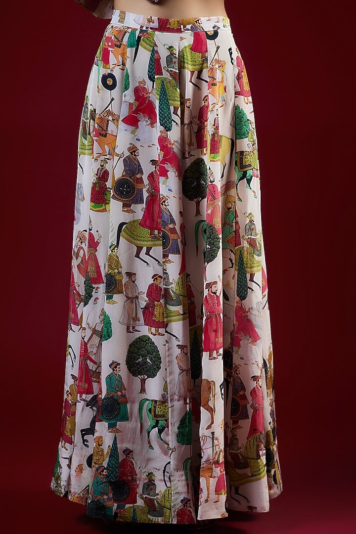Ivory Crepe Hand Embroidered Co-Ord Set by Rajat tangri at Pernia's Pop Up Shop
