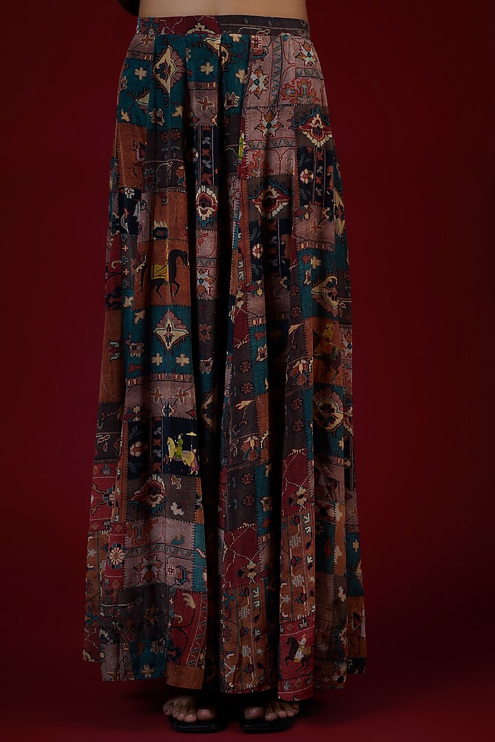 Multi-Colored Crepe Hand Embroidered Co-Ord Set by Rajat tangri at Pernia's Pop Up Shop