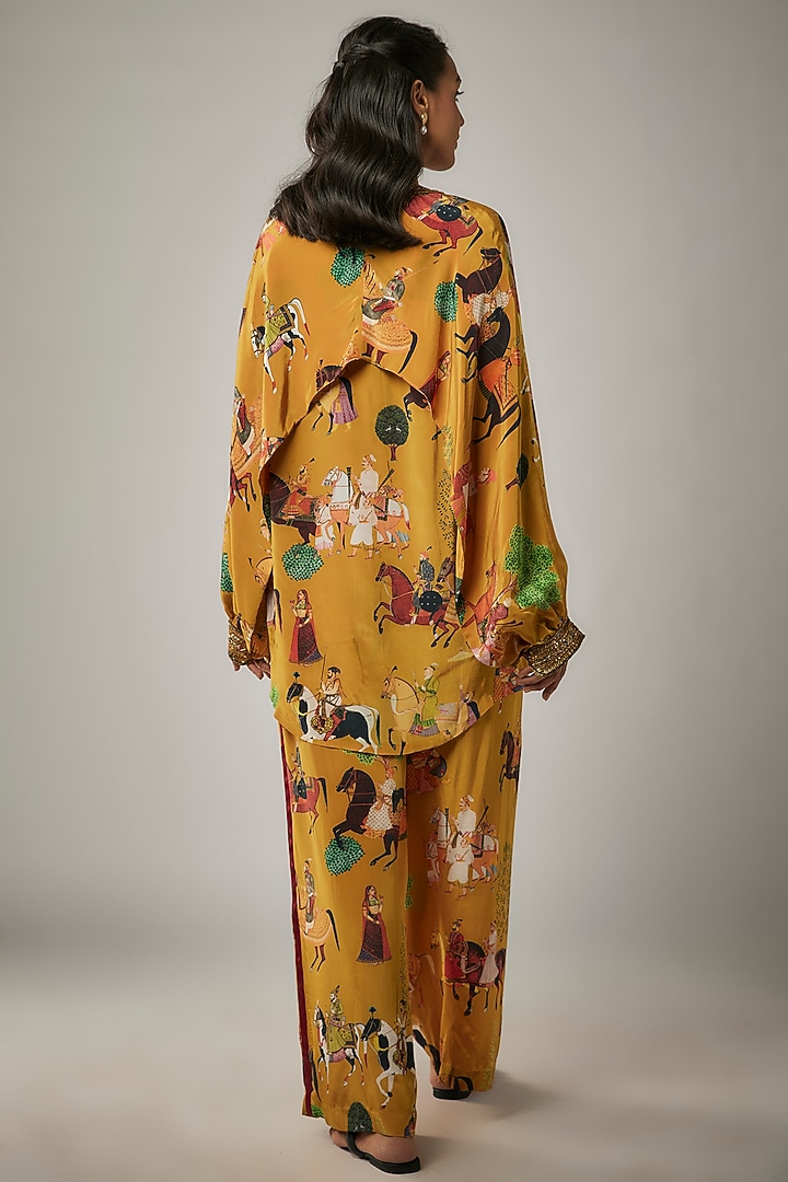 Mango Yellow Crepe Co-Ord Set by Rajat tangri  at Pernia's Pop Up Shop