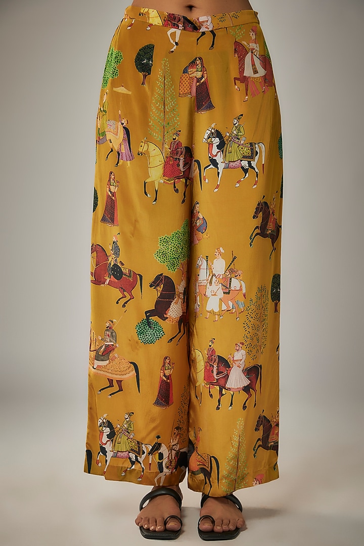 Mango Yellow Crepe Co-Ord Set by Rajat tangri  at Pernia's Pop Up Shop