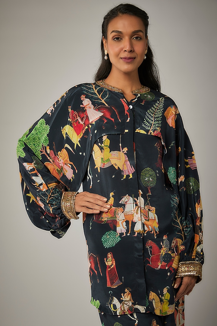 Black Crepe Co-Ord Set by Rajat tangri at Pernia's Pop Up Shop
