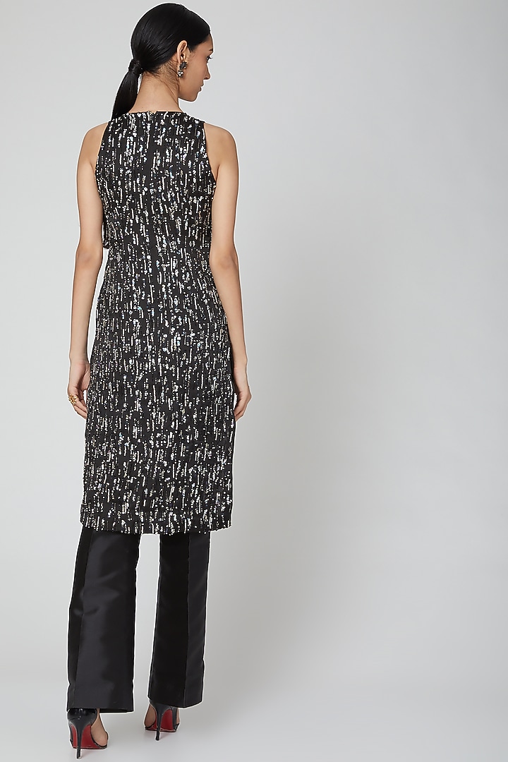 Black Gota Embroidered Kurta Set by Rajat tangri at Pernia's Pop Up Shop